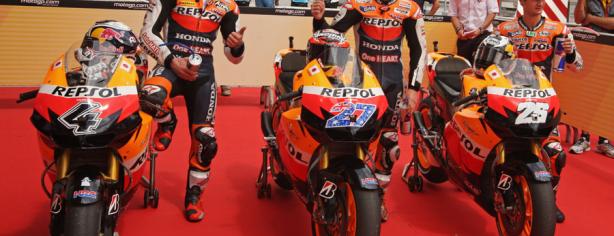 Dani Pedrosa, Casey Stoner y Andrea Dovizioso