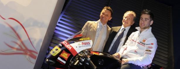 Álvaro Bautista en su MotoGp durante la presentación