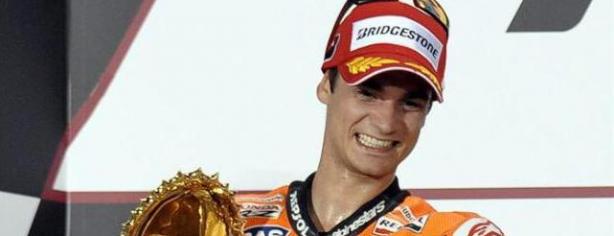 Dani Pedrosa en el podio de Qatar/ lainformacion.com/ EFE