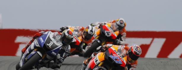 Los pilotos de MotoGP del equipo Repsol Honda