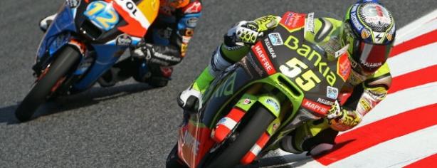 Héctor Faubel con su Moto3 del equipo Bankia Aspar Team