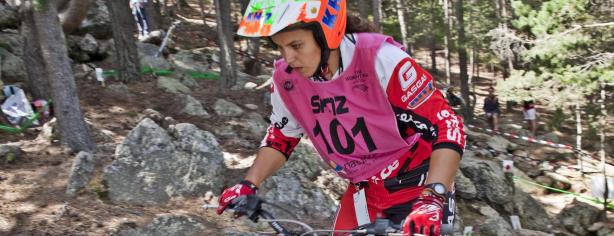 Laia Sanz durante el GP de Andorra de Trial
