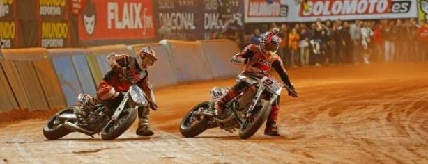 Marc Márquez (dcha.) practicando Dirt Track/ lainformacion.com