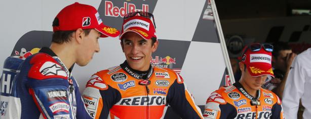 Marc Márquez, Jorge Lorenzo y Dani Pedrosa