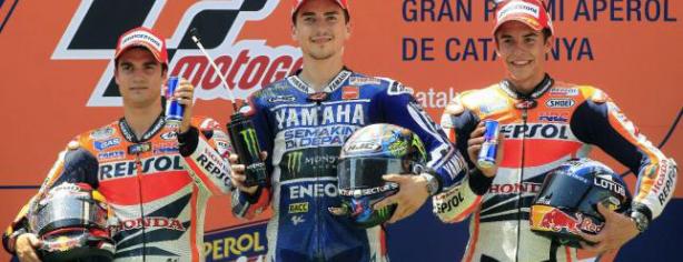 Lorenzo, Pedrosa y Márquez en el podio de Montmeló/ lainformacion.com