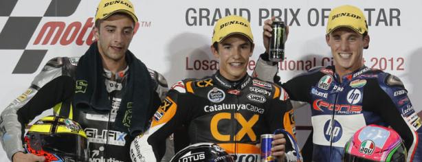 Marc Márquez y Pol Espargaró en el podio