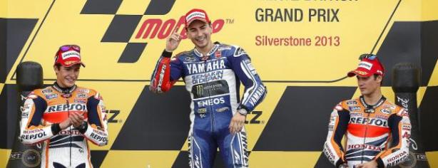 Lorenzo, Márquez y Pedrosa en el podio de Silverstone/ lainformacion.com