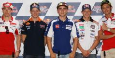 Los pilotos en la rueda de prensa del GP de Indianápolis/ motogp.com